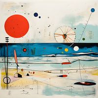 Strand in de stijl van Juan Miró