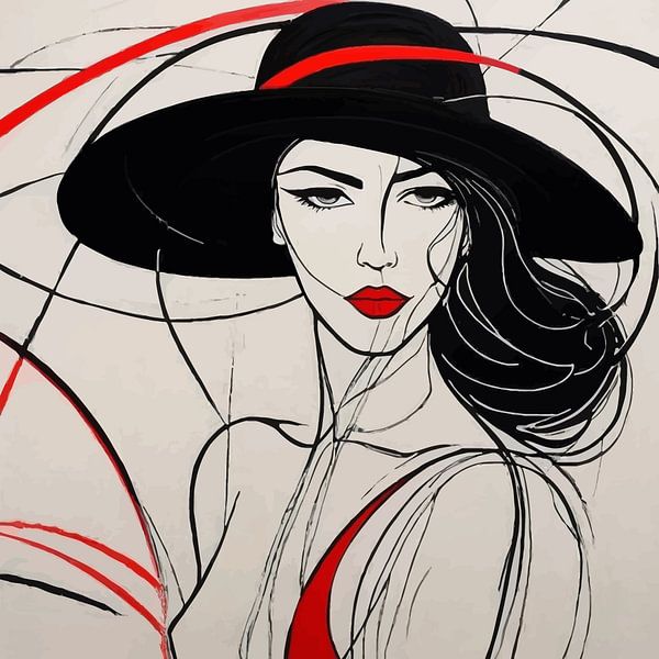 Peinture minimaliste d'une femme par MIROKKU