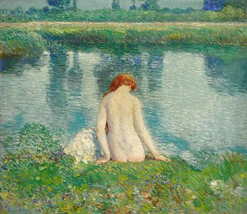 Bather and Cloud Reflections, Childe Hassam