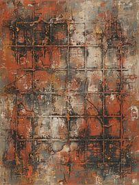 Industrial Abstract Painting with rough textures by Studio Pieternel