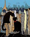 Black cat and his pretty, on Paris rooftops par ATELIER DE JIEL Aperçu