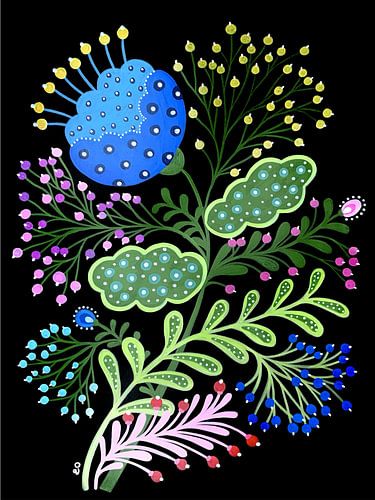 Floral, Folk Art