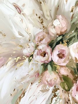 Abstracte Pioenrozen in Pastel