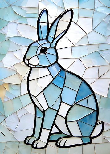 Rabbit stained glass