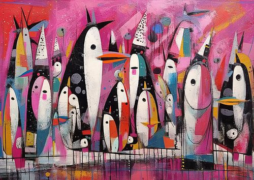 Bunte Pinguine malen | Pinguinparade extravaganza