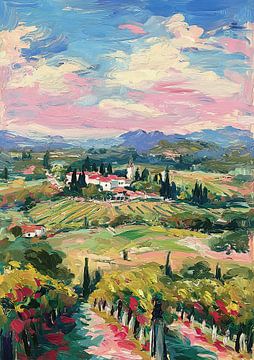 Lumière sur la vallée : toits rouges dans les collines sur Niklas Maximilian