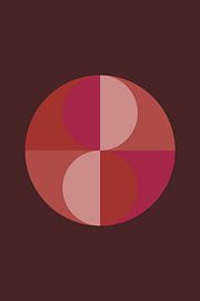 Abstrakte geometrische Kunst im Retro-Stil in rosa, terra, braun Nr. 1_3 von Dina Dankers