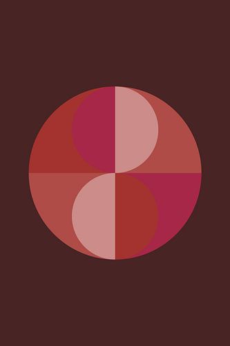 Abstracte geometrische kunst in retrostijl in roze, terra, bruin nr. 1_3