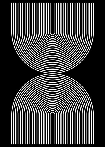 Minimalistische, geometrische, abstracte kunst, zwart-wit