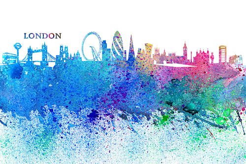 London Skyline Silhouette Impressionistisch