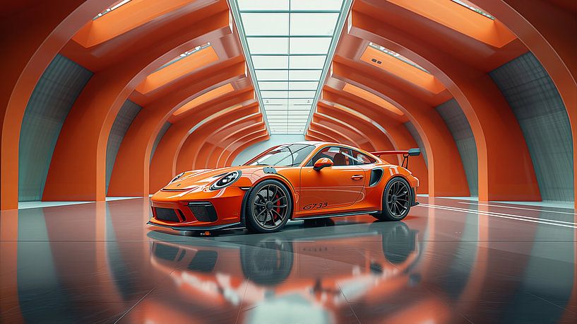 Orange Porsche by BILDSYMPHONIE