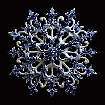 Flocon de neige bleu de Delft