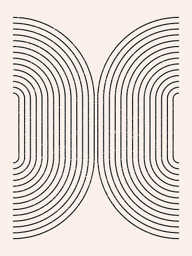 Minimalistische gewelfde compositie in zwart-wit