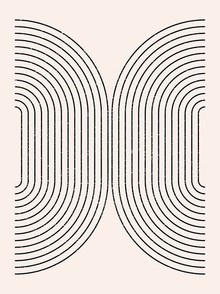 Minimalistische gewelfde compositie in zwart-wit van Dina Dankers