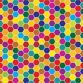 Mosaic, Honeycomb, honey, hexagon, Beehive, background van Mark Rademaker