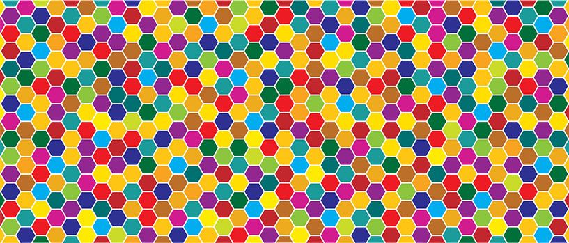 Mosaic, Honeycomb, honey, hexagon, Beehive, background van Mark Rademaker