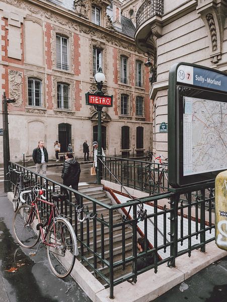 The well-known metro steps in Paris. by Patrick Vossen