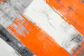 Abstrakte Farbkomposition in Orange und Grau von Poster Art Shop