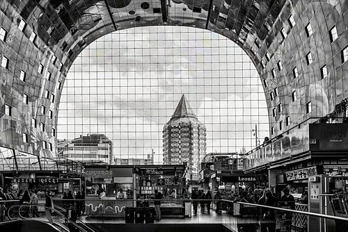 The Markthal in black and white