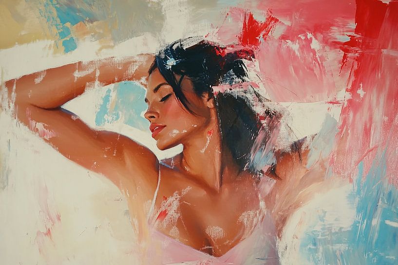 Abstraktes Porträt mit dynamischen Farben von Imperial Art House