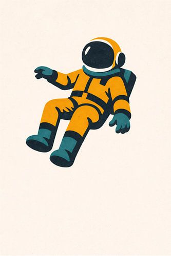 Astronaute minimaliste flottant