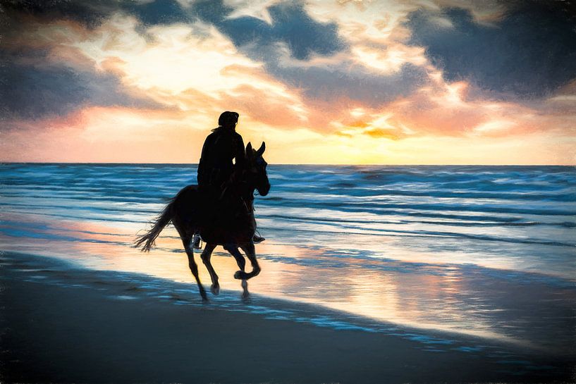 Pferd und Strand von eric van der eijk