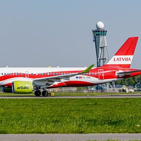 AirBaltic Airbus A220-300 in the ‘Latvia 100’ livery. by Jaap van den Berg