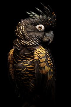 Porträt eines Schwarzen Kakadus von Richard Rijsdijk