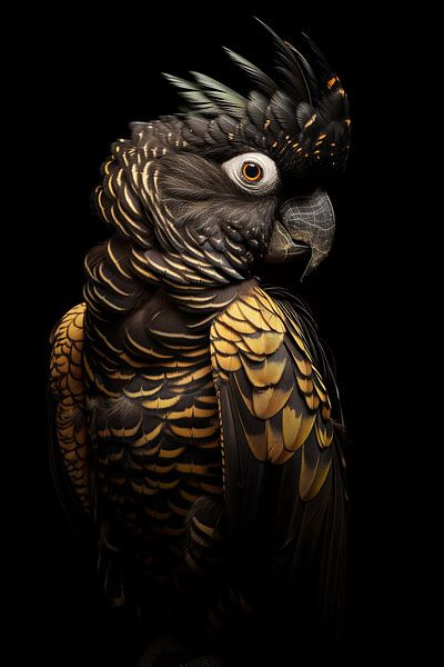 Portrait of a Black cockatoo by Richards Fine Art