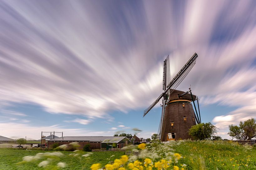 Dutch skies above the Lisserpoel windmill by Marcel van den Bos