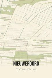 Alte Landkarte von Nieuweroord (Drenthe) von Ortsdrucke