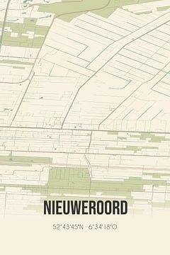Vintage landkaart van Nieuweroord (Drenthe) van Rezona