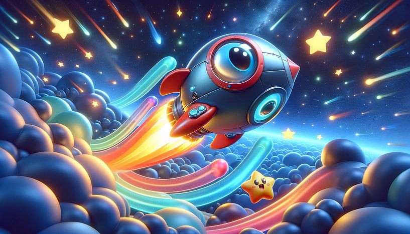 Kosmische Reise durch leuchtende Sternennebel von artefacti