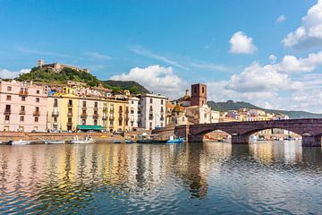 View of the town of Bosa and the Ponte Veccio (bridge) by Just Go Global