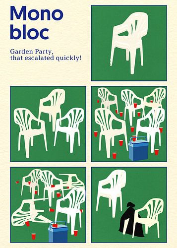 Poster Monoblock Fünf Quadrate