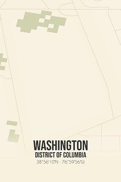 Vintage map of Washington (District of Columbia), USA. by Rezona