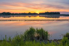 Zonsondergang aan het Skaldmeer, Groningen