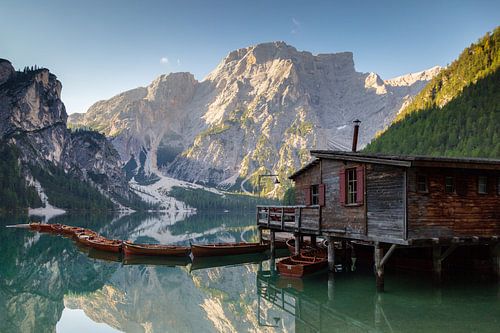 Boat house at Pragser Wildsee
