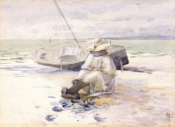 Frances Hodgkins - Girl on the beach (1900) von Peter Balan