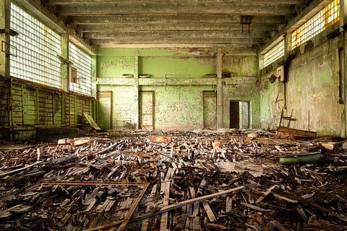 Gymnase abandonné à Tchernobyl.