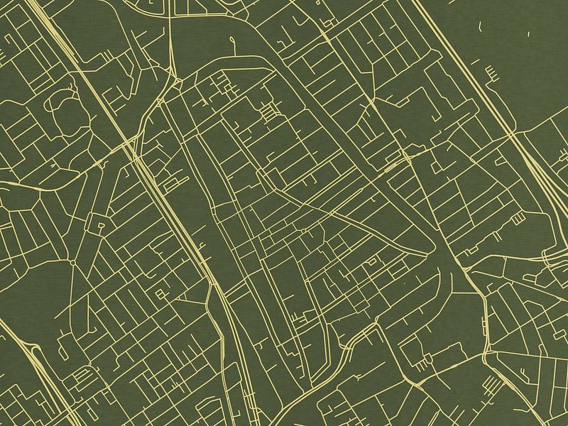 Map of Delft Centrum in Green Gold by De Kaartenwinkel