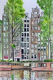 Amsterdam mit Gracht von Renato Daub