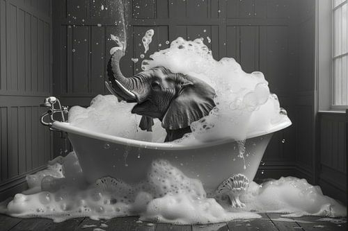 Elephant in the bath - an extraordinary bathroom artwork