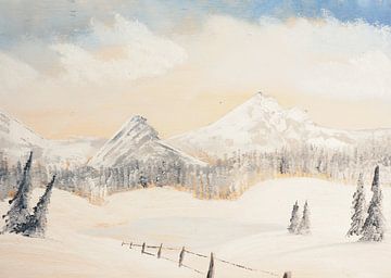 Winterlandschap in olieverf van beangrphx Illustration and paintings
