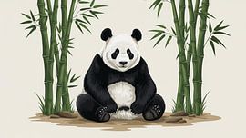 Panda die onder bamboe zit Illustratie van Syapaat syapaat