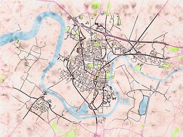 Kaart van Rochefort in de stijl 'Soothing Spring' van Maporia