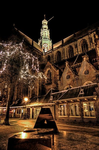 Haarlem at night van Wouter Sikkema