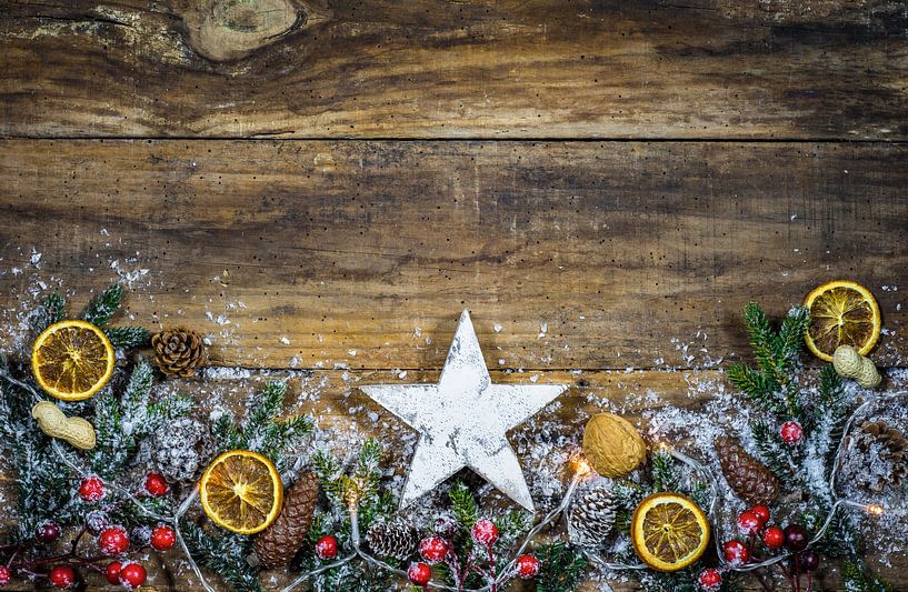 Rustikale Weihnachts-Hintergrunddekoration von Alex Winter