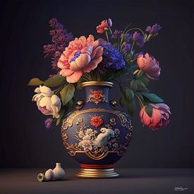 Still life with flowers. by Gelissen Artworks