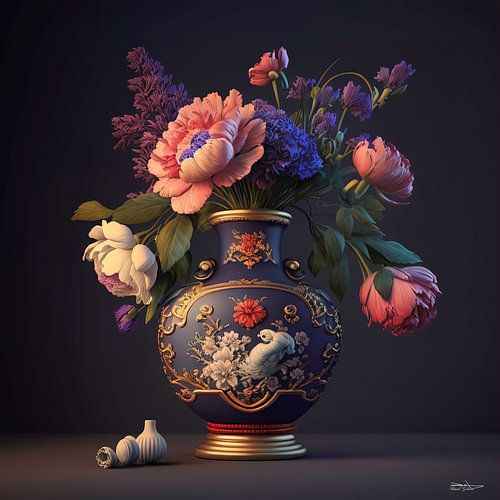 stilleven met bloemen.